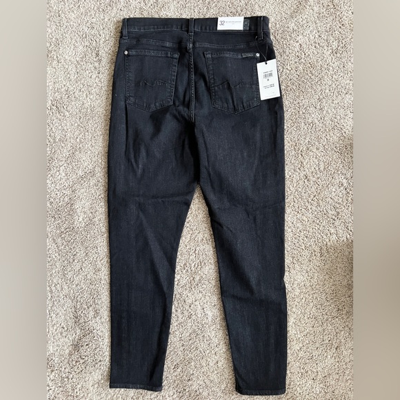 7 for All Mankind Sz 32 Black Skinny Jeans - Picture 5 of 6